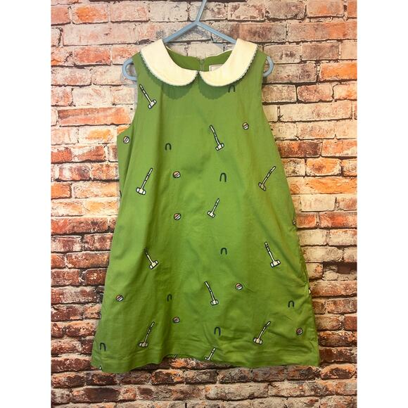 classic prep green dress Maddie Seesucker sleeveless girls youth size 8